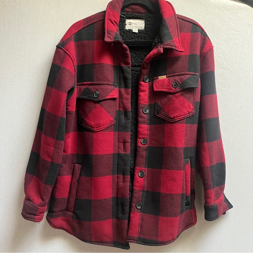 Matix Red and Black Plaid Jacket